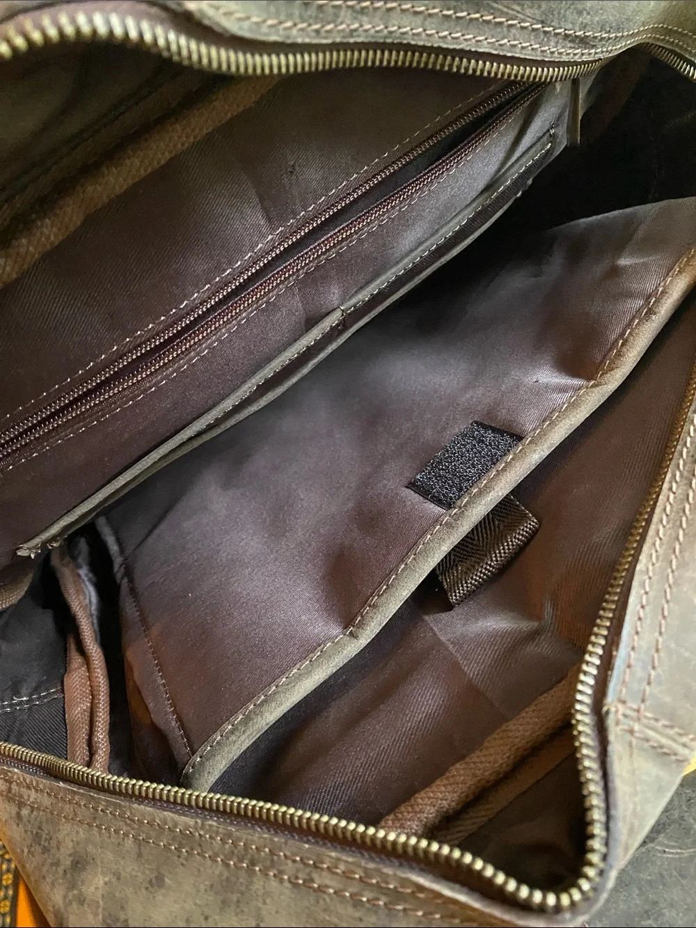 LUXEORIA Multi Pocket Bafallo Leather Laptop Utility Backpack Brown